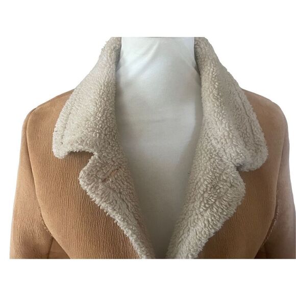 Daniel Benjamin Faux Leather Sherpa Lined Embroidered Boho Style Jacket Size Sma - Picture 7 of 13